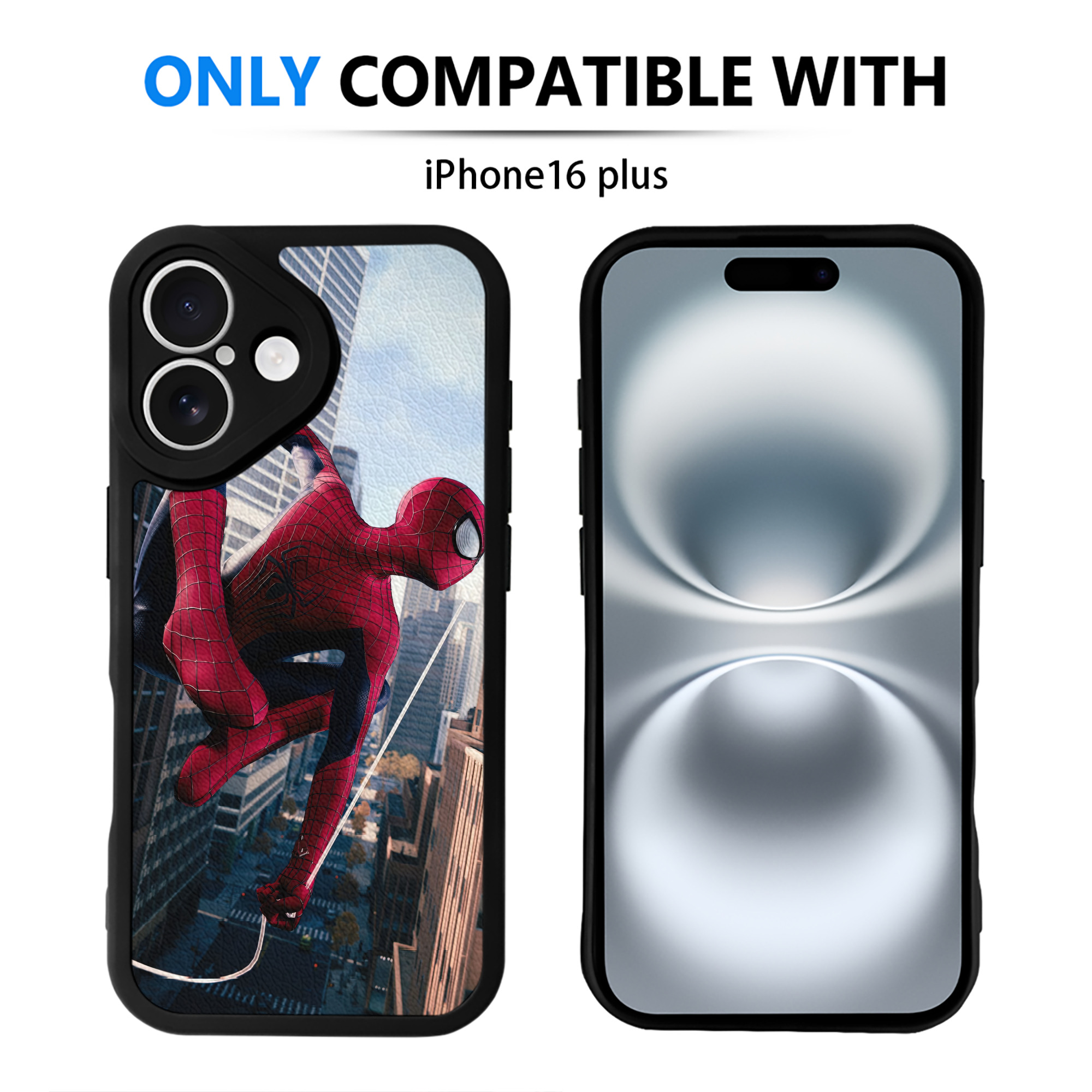 （画像用） Spider Man スパイダーマン 【iPhone 16シリーズ対応】シリコンスマホケース（レザー調） 材質：シリコン